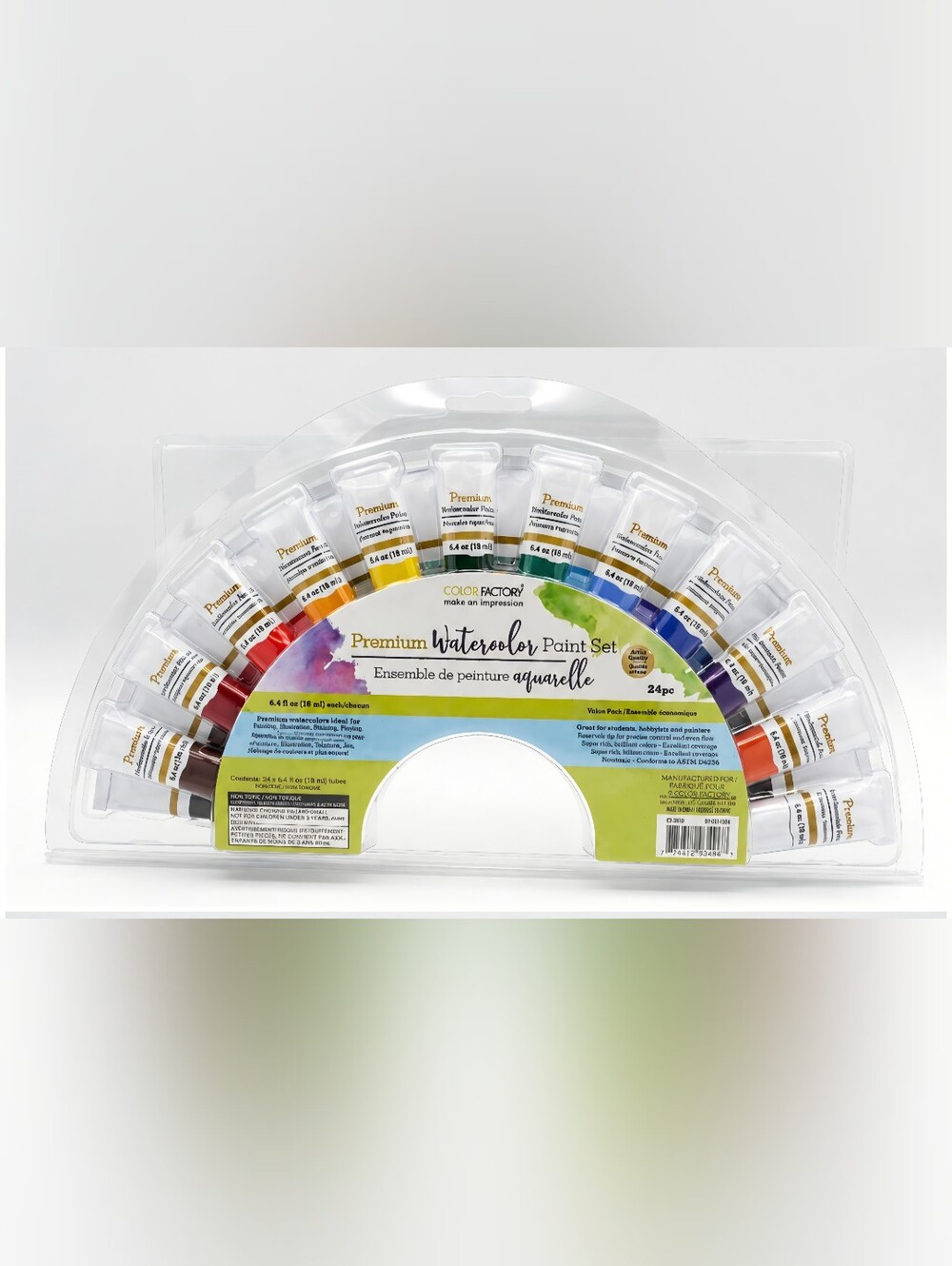 Color Factory Premium Watercolor Paint Set 24 x 12ml Tubes NEW